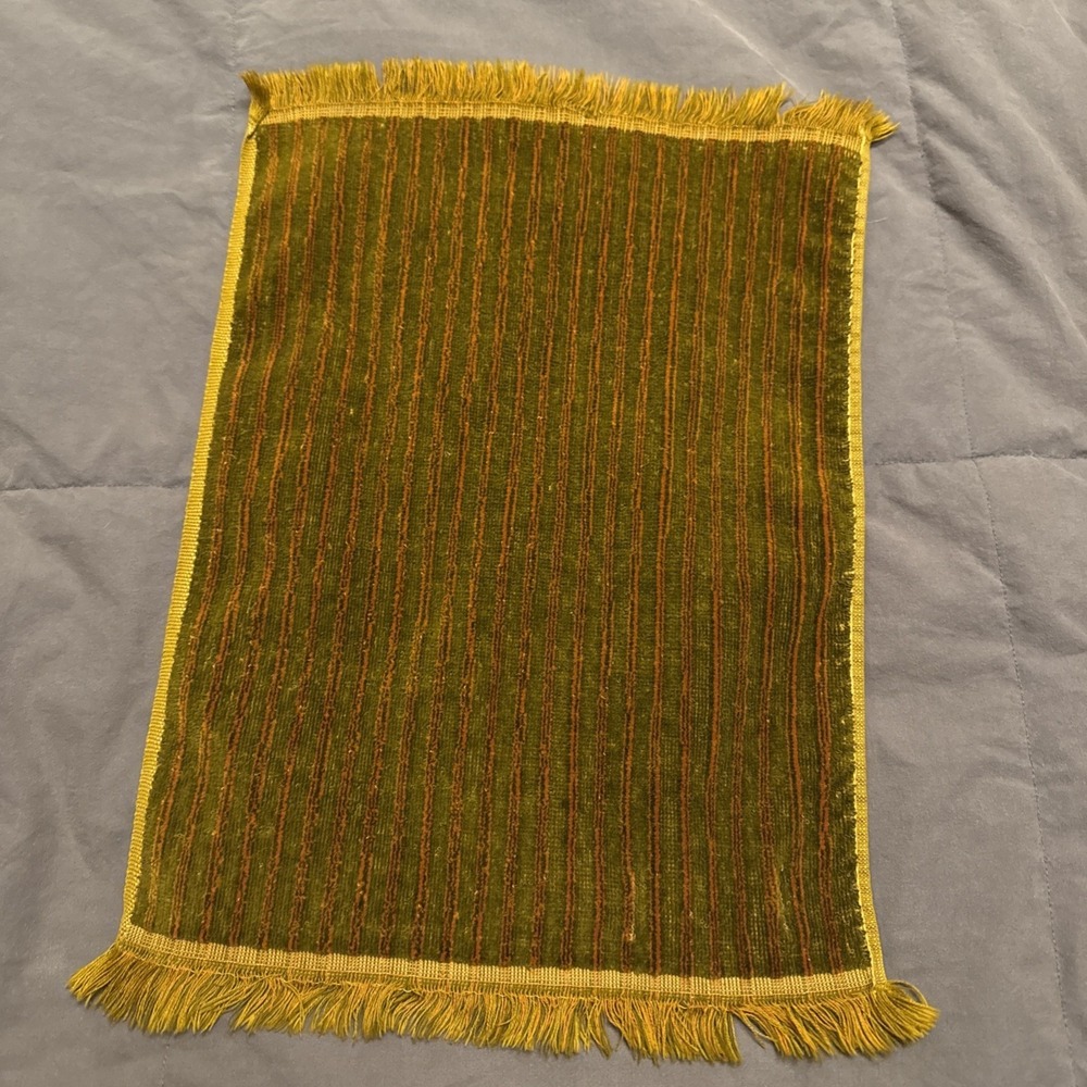 Vtg Stevens Utica fingertip Hand Towel Retro 70s Gold Orange Collection MCM USA